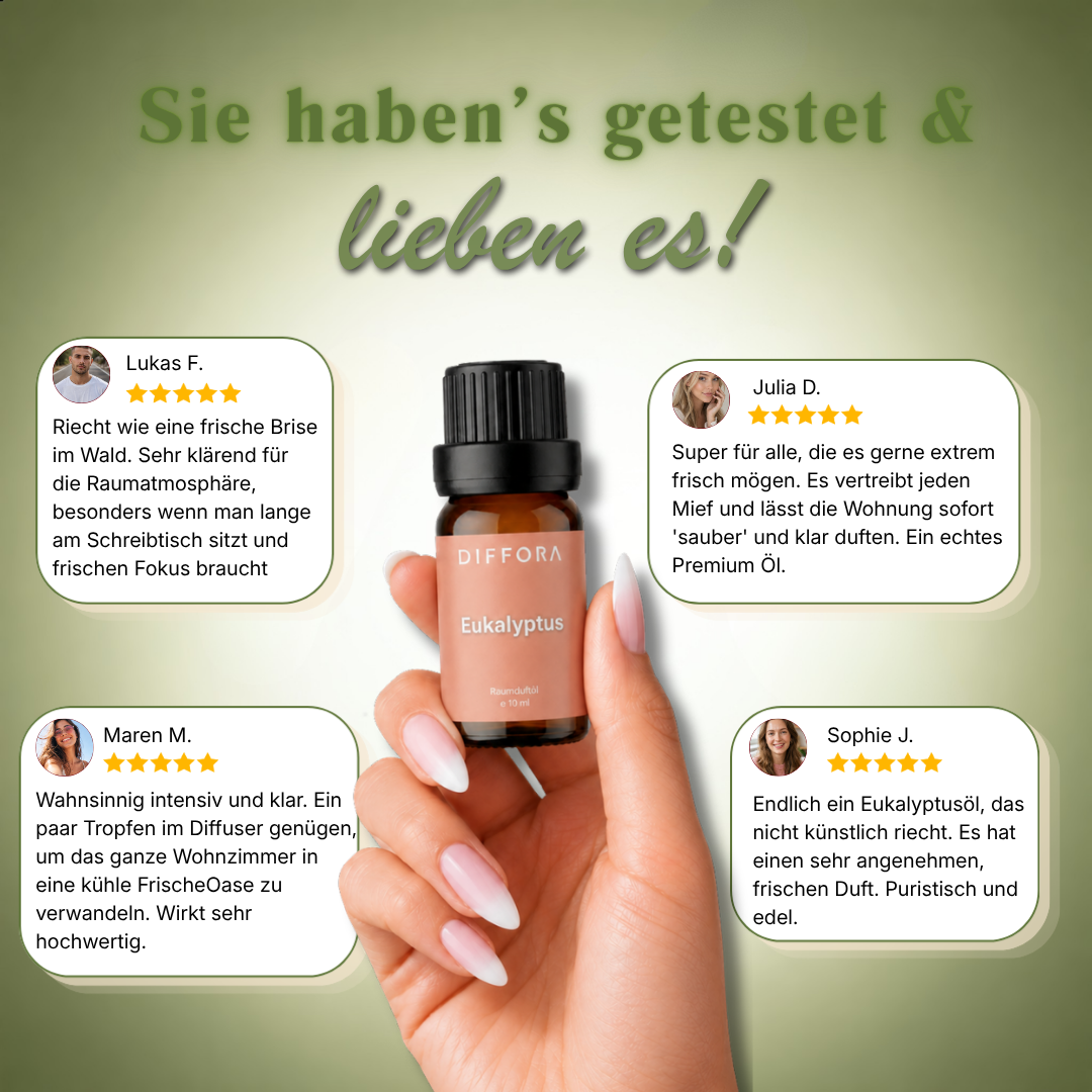 Ätherisches Eukalyptus "Arctic Air" Raumduftöl von ꓓꓲꓝꓝꓳꓣꓥ™ in einer Flasche, ideal für Aromatherapie und Raumduft.