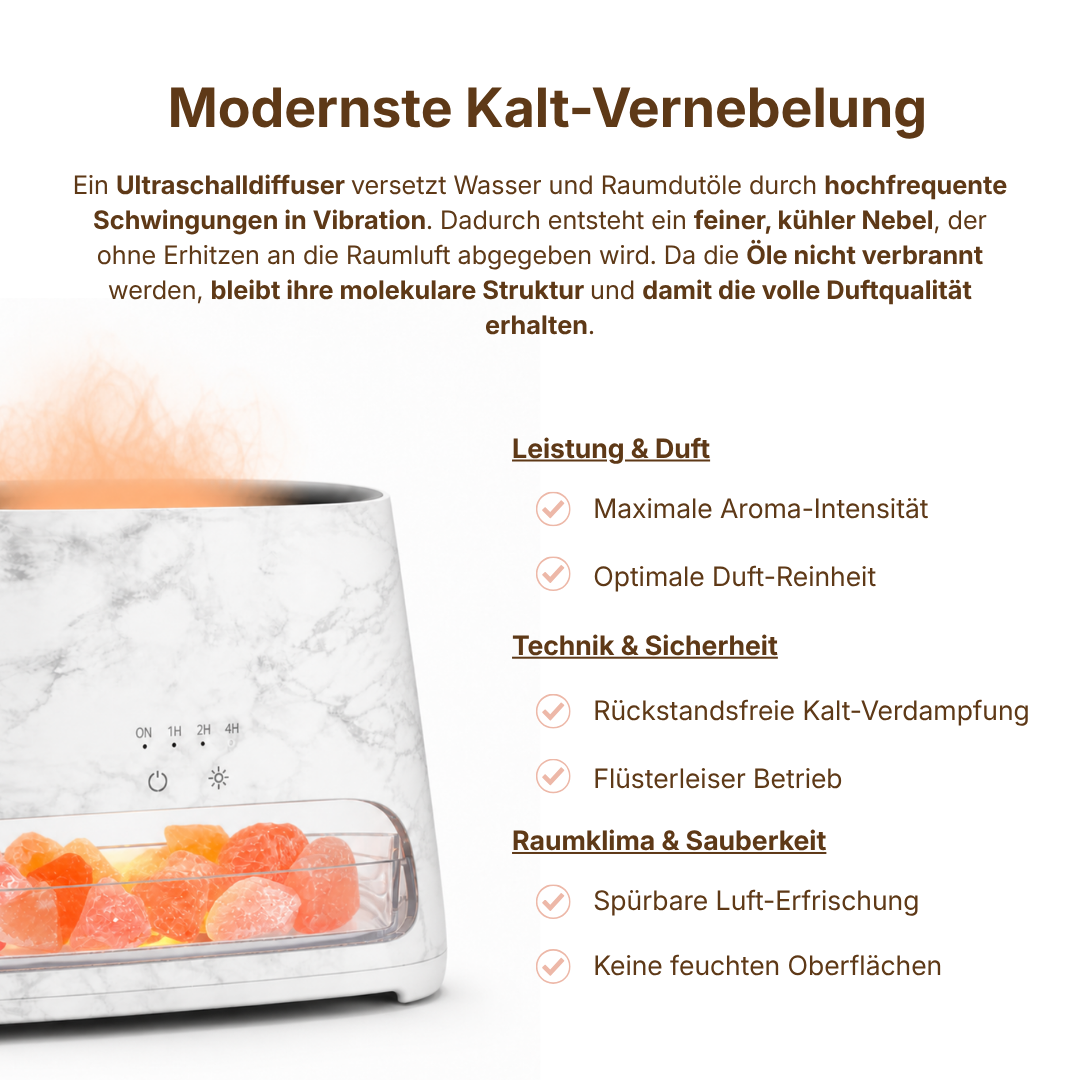 Ultraschall-Diffuser der ꓓꓲꓝꓝꓳꓣꓥ™ Signature Starter Set mit feinem, kühlem Nebel für Aromatherapie und Raumduft.