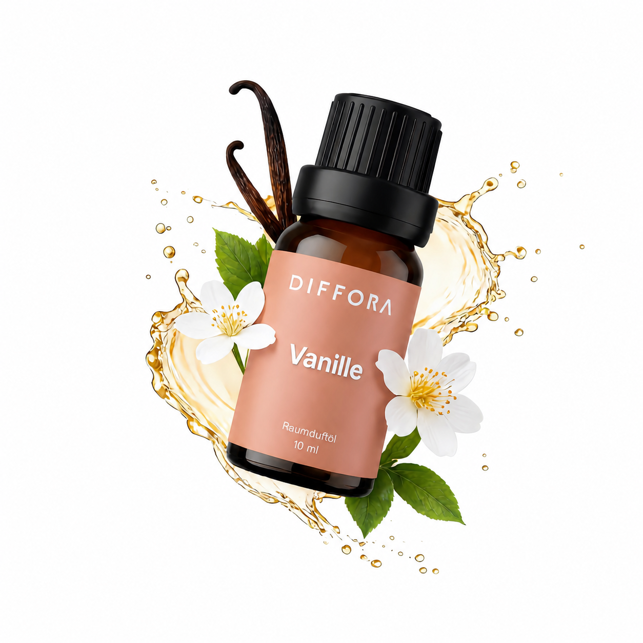 Ätherisches Vanille-Öl "Crème De La Crème" von DIFFORA™ in einer Flasche, ideal für Raumduft und Aromatherapie