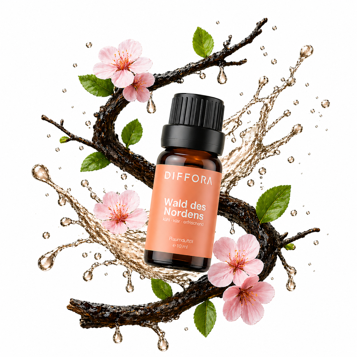 Raumduftöl "Scandi Spring" von Wald des Nordens, Flasche mit frischem, blumigem Duft, ideal für entspannte Räume