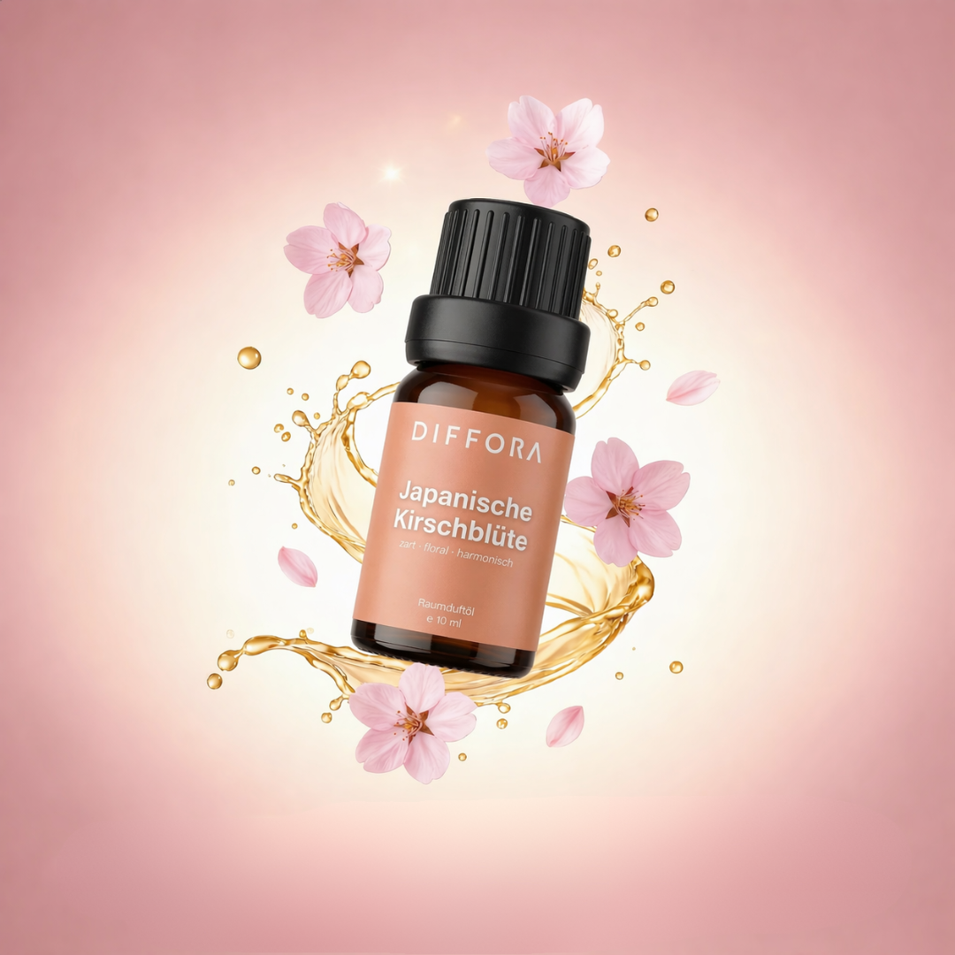 Japanisches Kirschblüten-Raumduftöl von ꓓꓲꓝꓝꓳꓣꓥ™ in einer eleganten Flasche, ideal für frischen Blütenduft im Raum